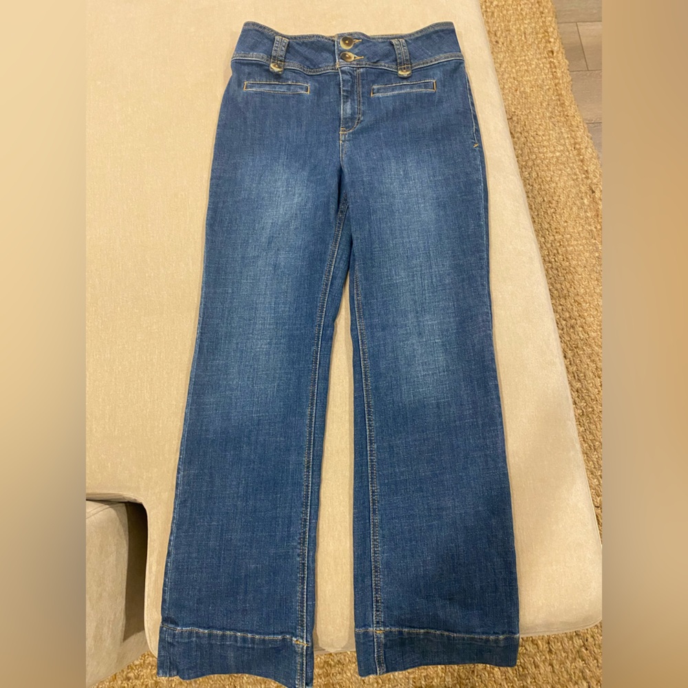 Pilcro and the Letterpress Blue Flare Jeans